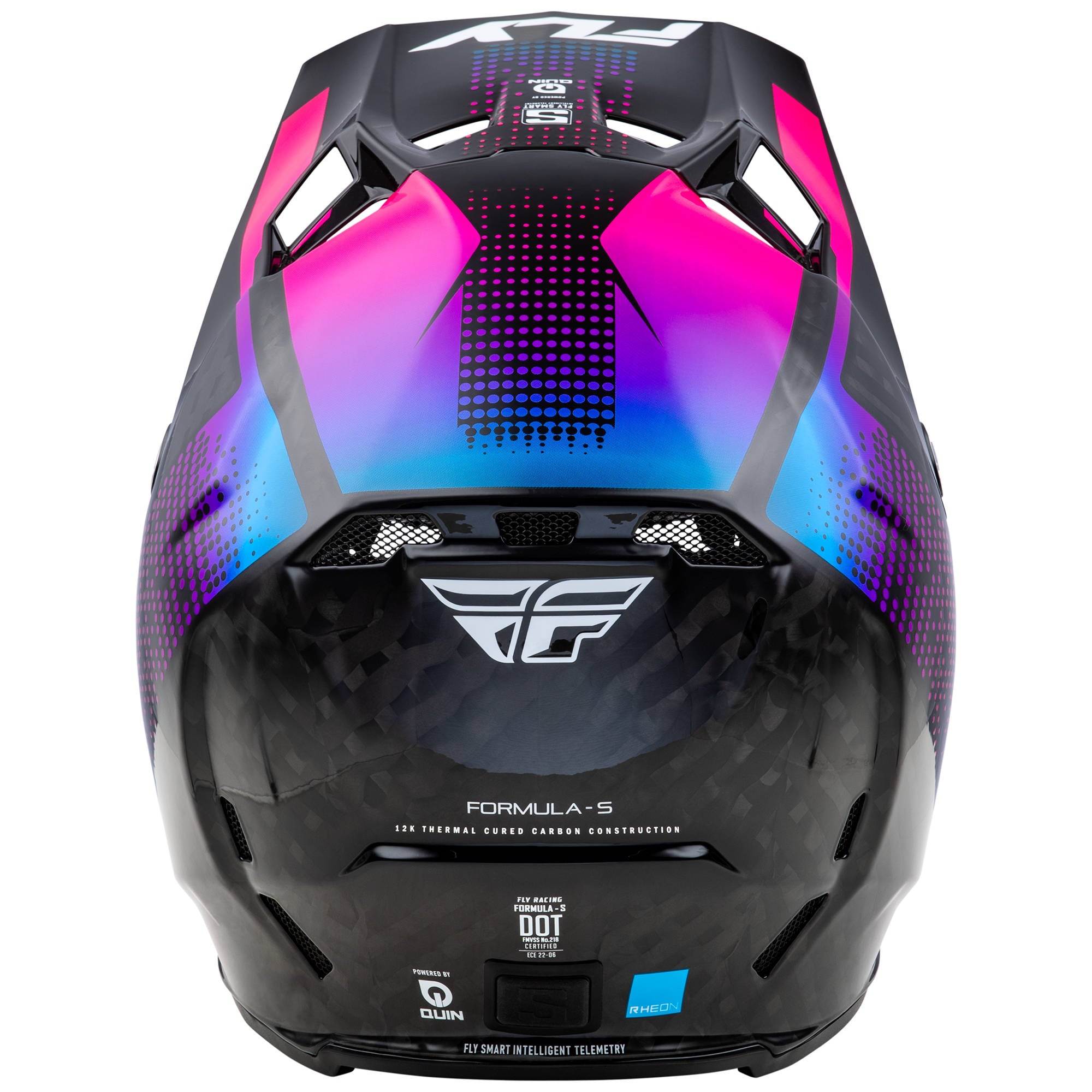 Fly Formula S Protocol Carbon Helmet - Black Carbon / Blue / Pink