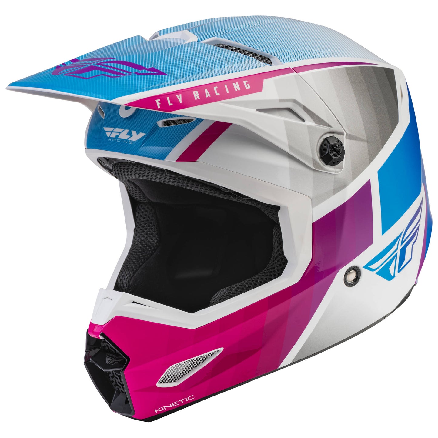 Fly Kinetic Drift Helmet - Pink / White / Blue