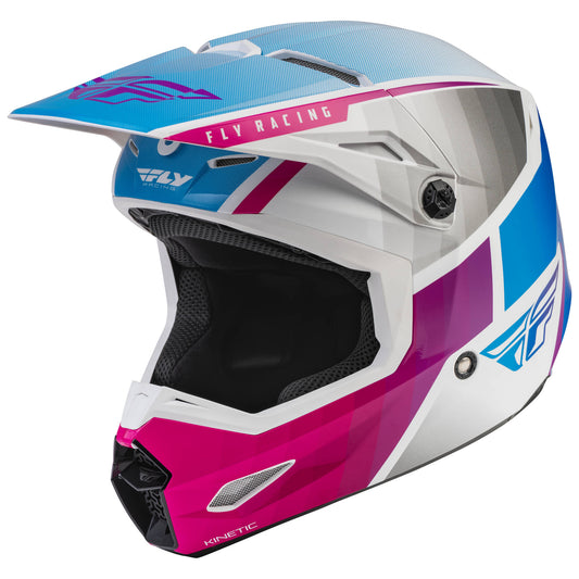 Fly Kinetic Drift Helmet - Pink / White / Blue
