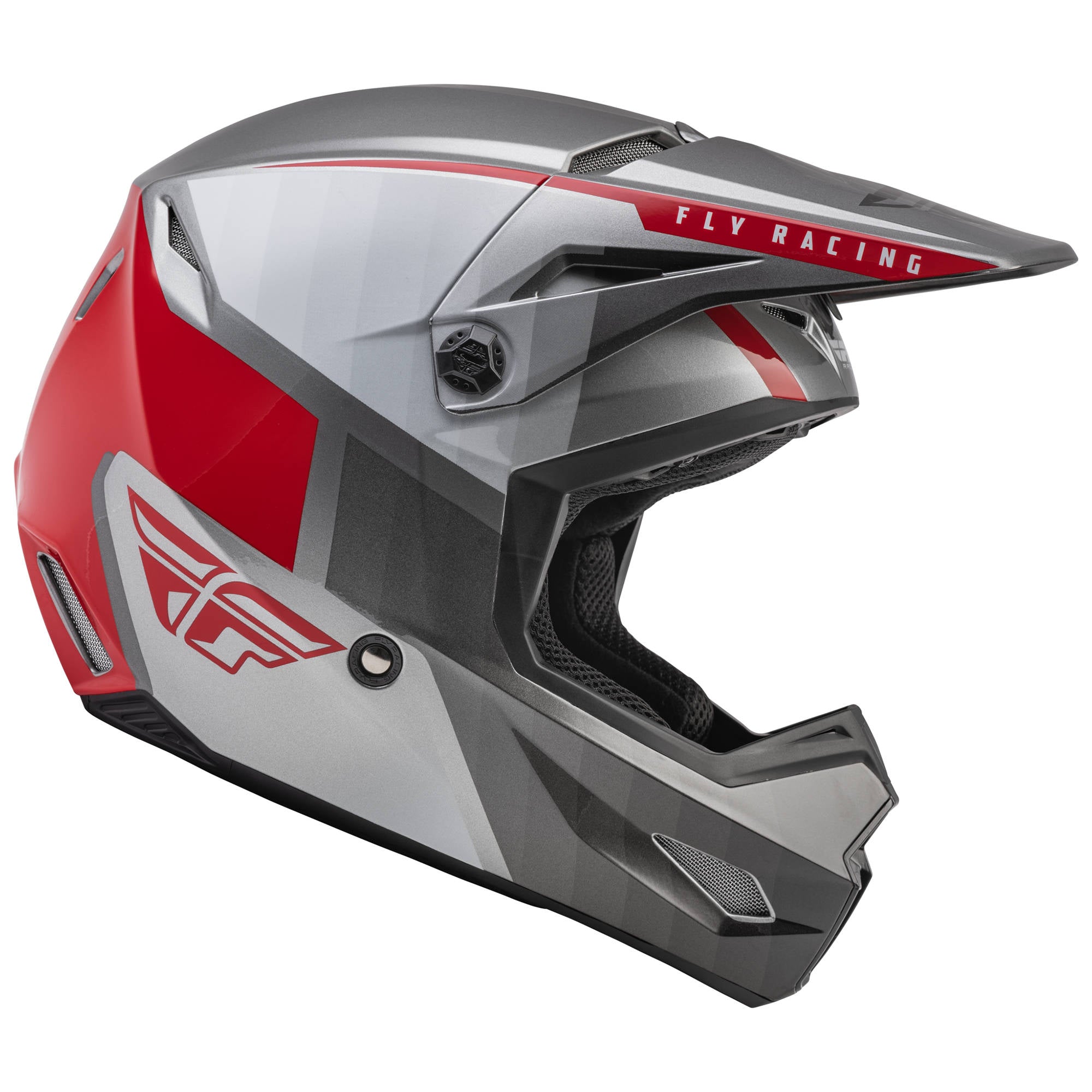 Fly Kinetic Drift Helmet - Charcoal / Lite Grey / Red