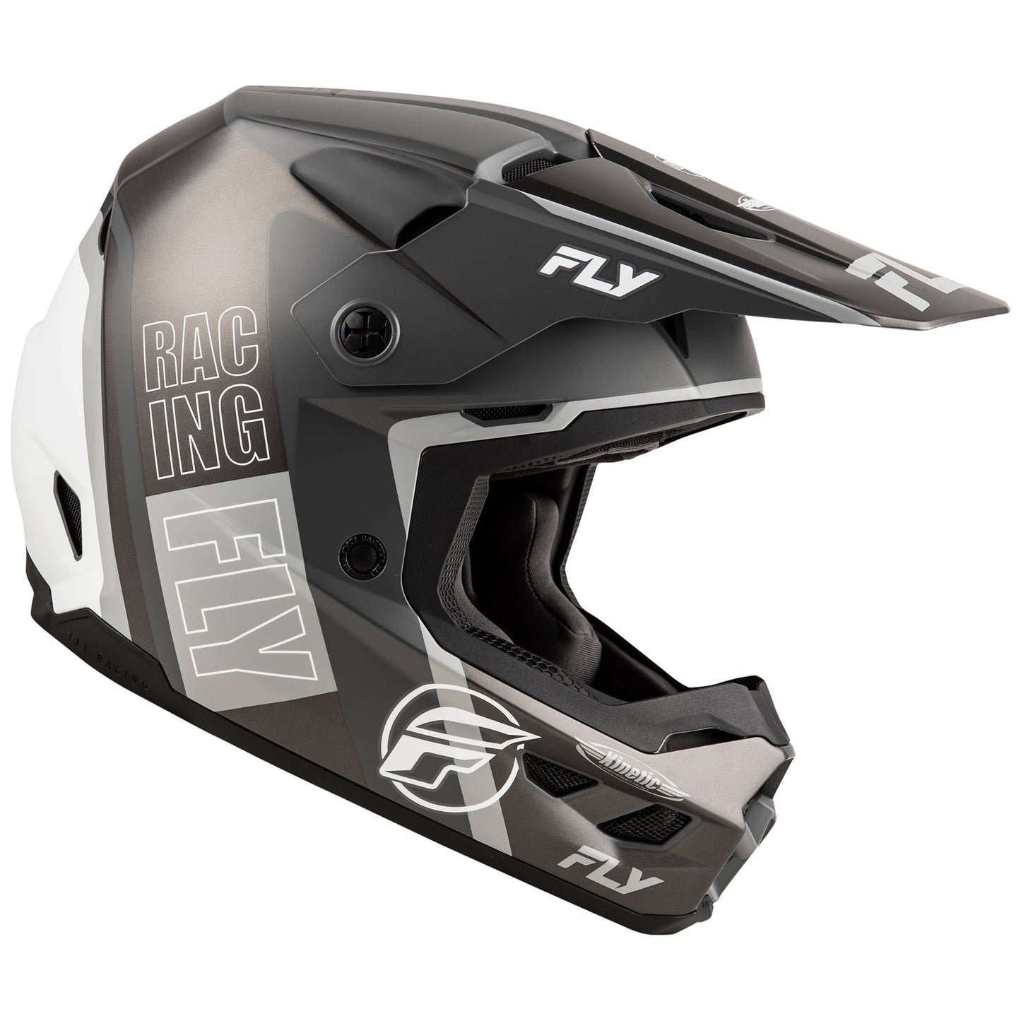 Fly Kinetic Rally Helmet - Matte Grey / Black / White