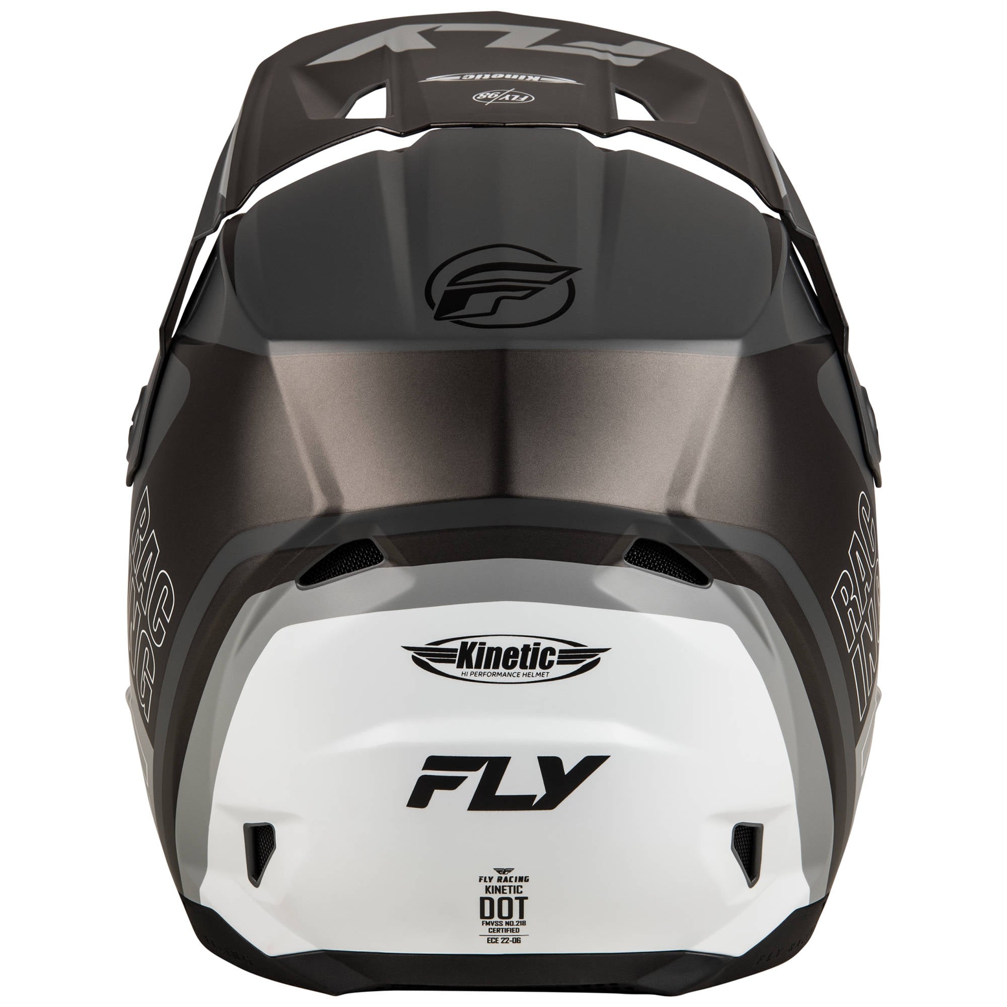 Fly Kinetic Rally Helmet - Matte Grey / Black / White