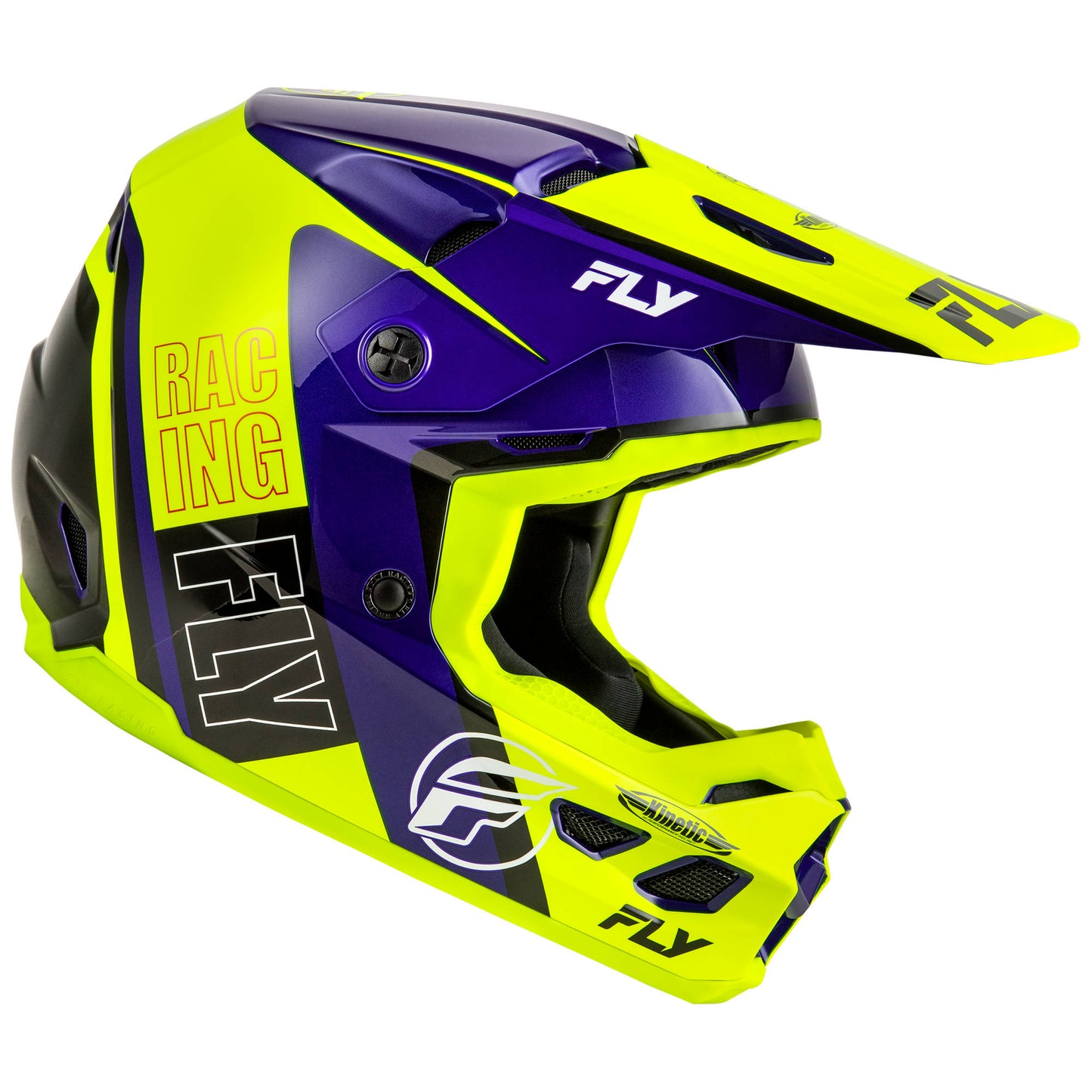 Fly Kinetic Rally Helmet - Hi-Viz / Blue / Black