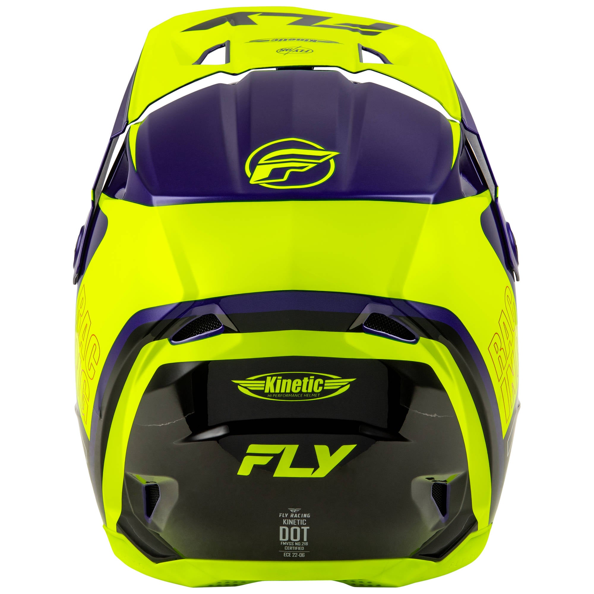 Fly Kinetic Rally Helmet - Hi-Viz / Blue / Black