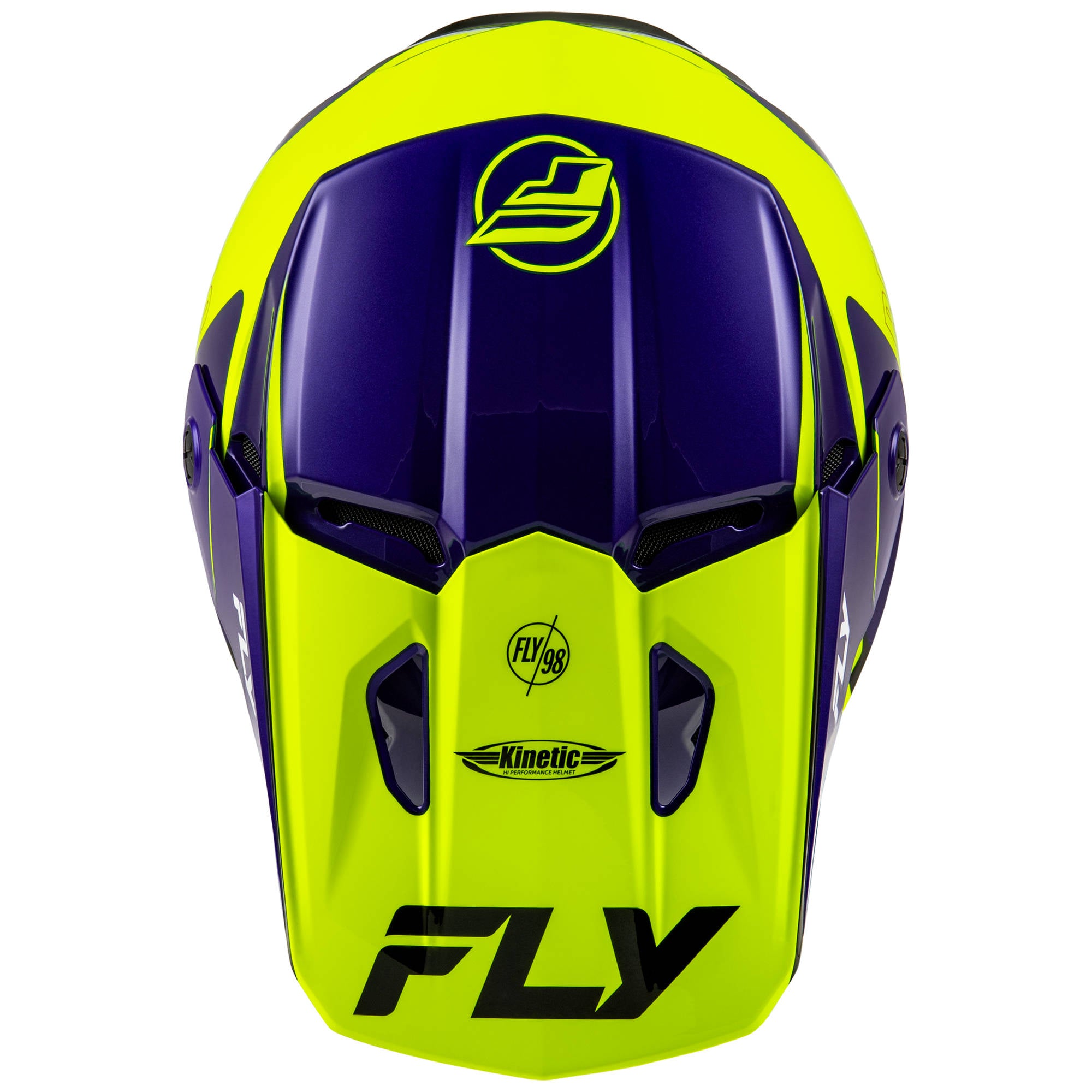 Fly Kinetic Rally Helmet - Hi-Viz / Blue / Black
