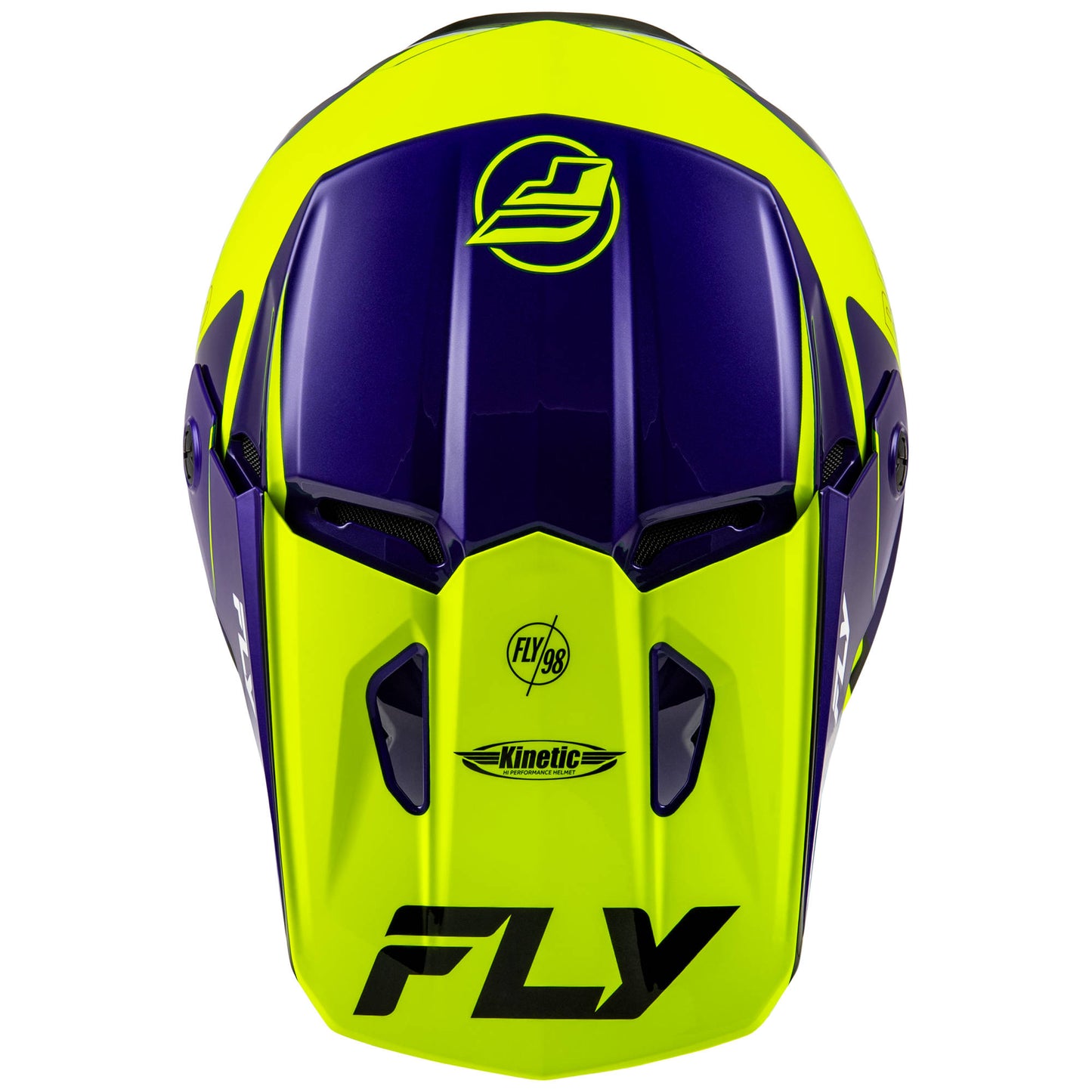Fly Kinetic Rally Helmet - Hi-Viz / Blue / Black