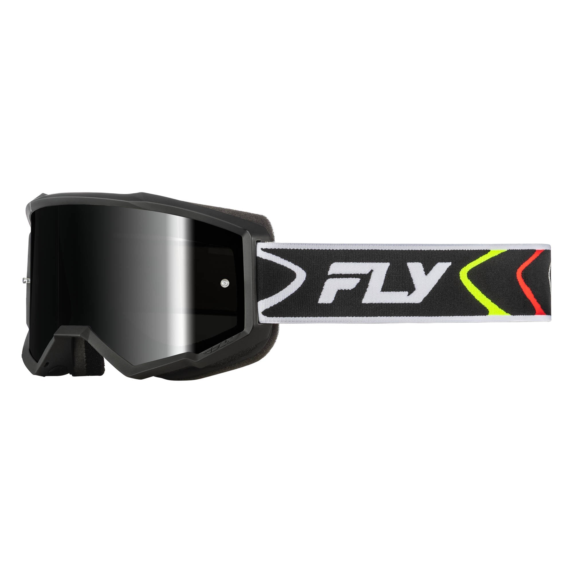 Fly Zone Goggles - Black / White W / Black Mirror / Smoke Lens