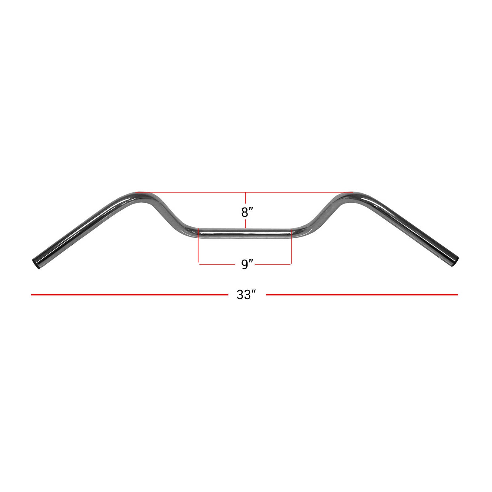 Hi Level Handlebar 1" Chrome 8" Rise No Dimples