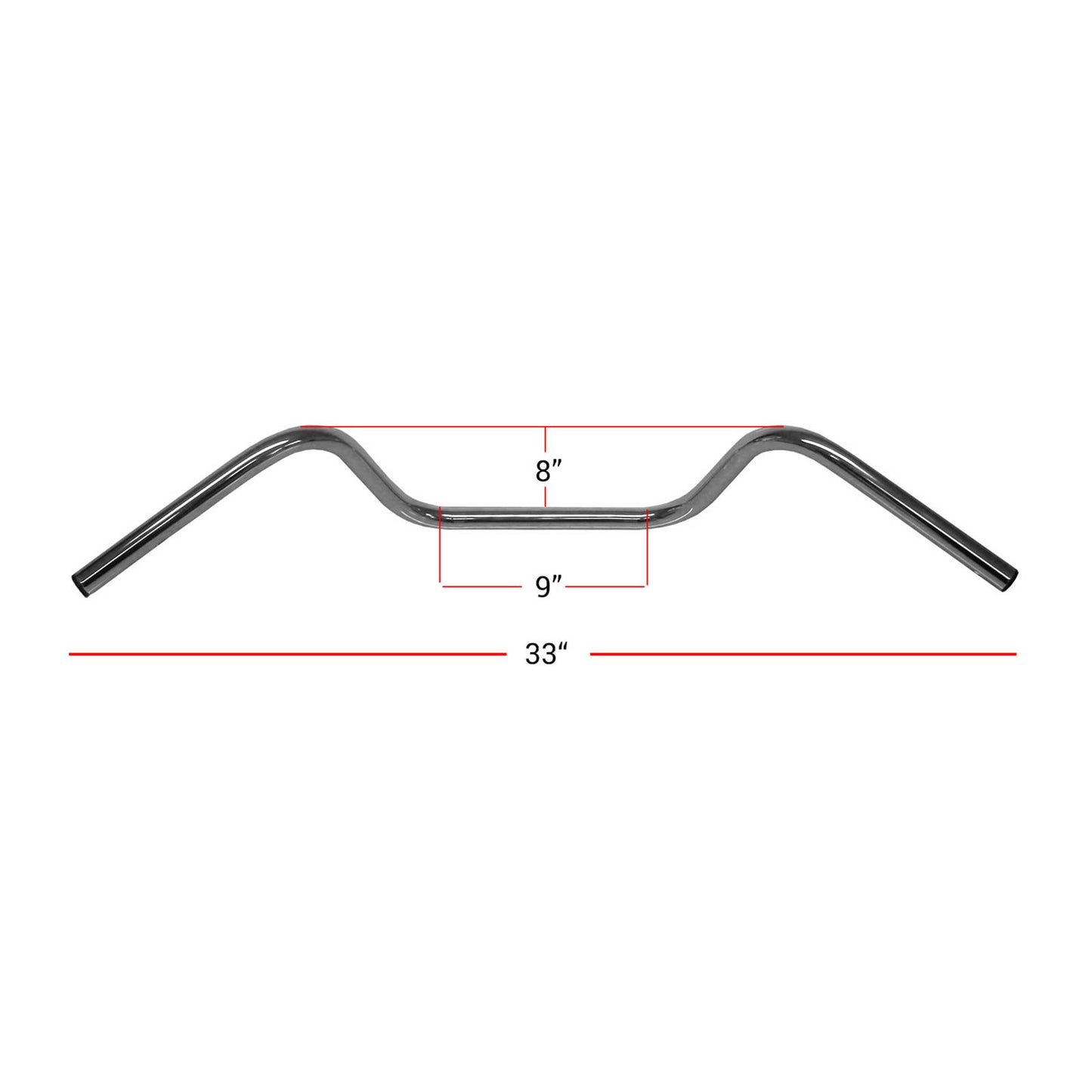Hi Level Handlebar 1" Chrome 8" Rise No Dimples