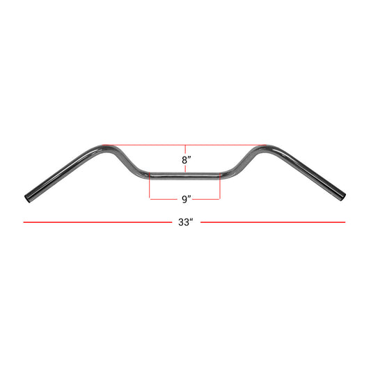 Hi Level Handlebar 1" Chrome 8" Rise No Dimples