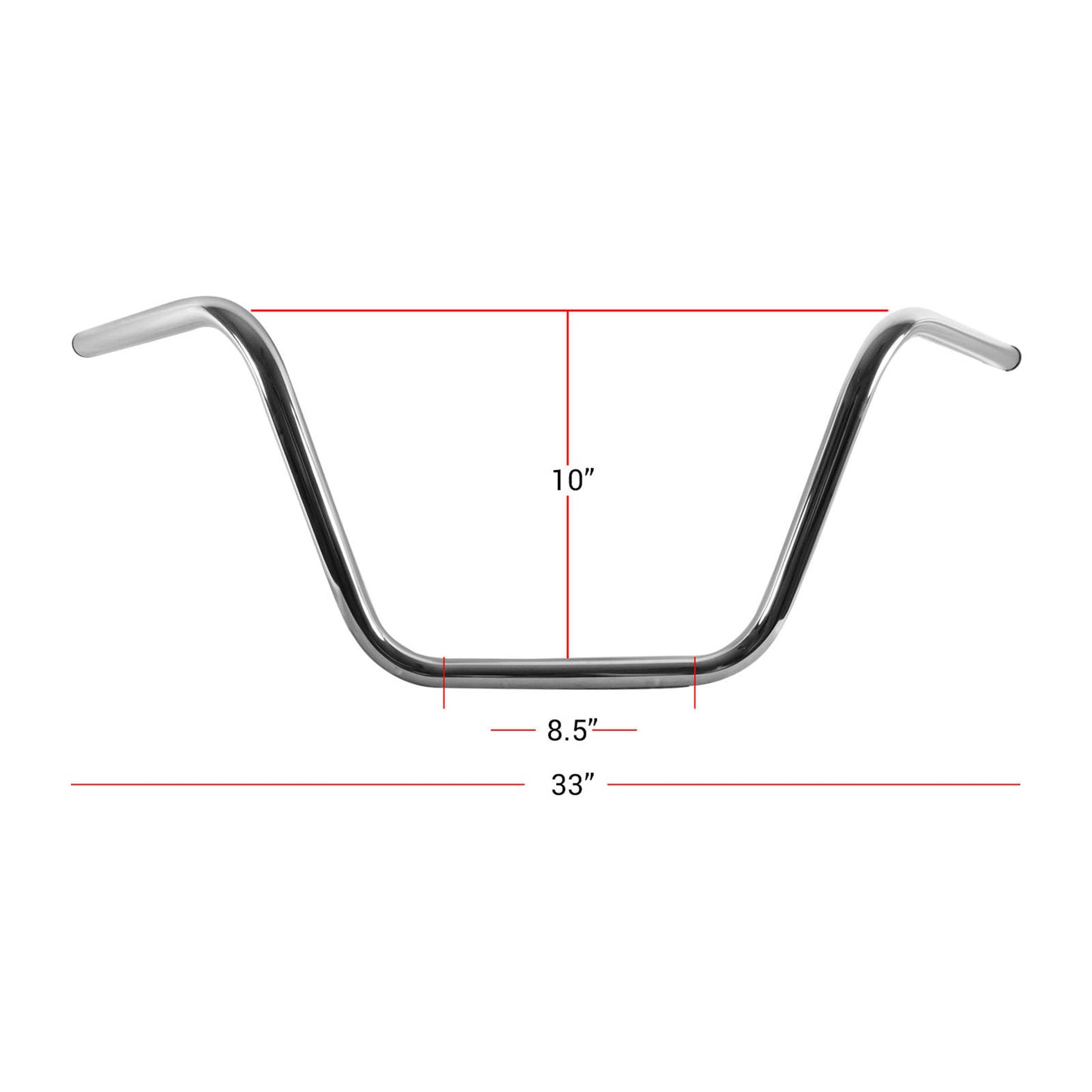 Hi Level Handlebar 7 / 8" Chrome 10" Rise Wide Bottom