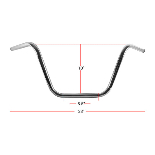 Hi Level Handlebar 7 / 8" Chrome 10" Rise Wide Bottom