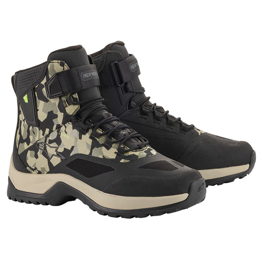 Alpinestars CR-6 Drystar Riding Shoes - Military Green / Camo Sand
