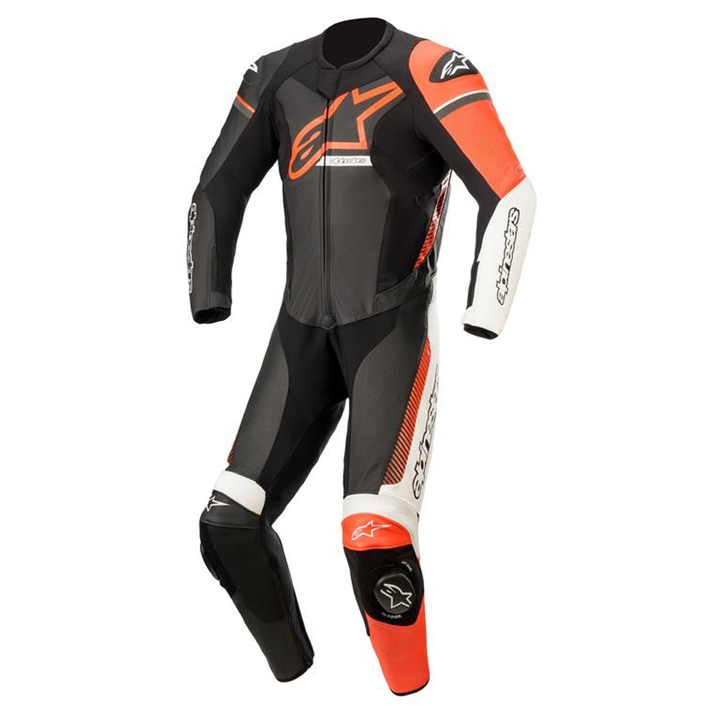 Alpinestars Gp Force Phantom Leather Suit 1 Piece Leather Suit - B / W Red Fluo