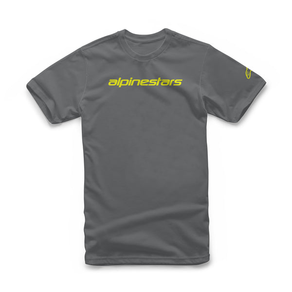 Alpinestars Linear Wordmark Tee - Charcoal / Fluo / Yellow