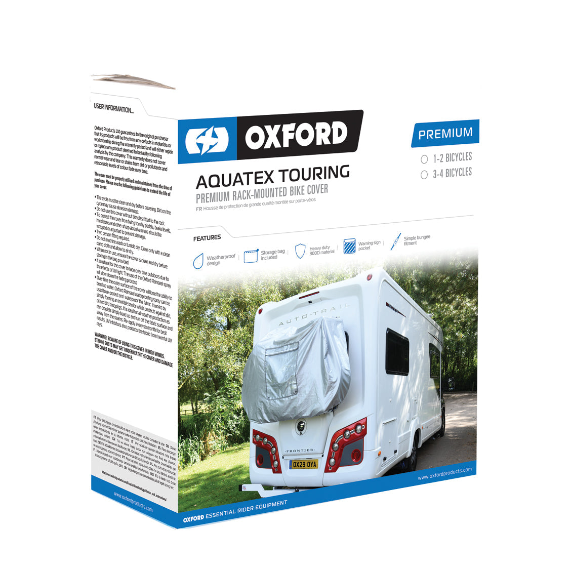 Oxford Aquatex Touring Premium Bike Cover for 1-2 bikes