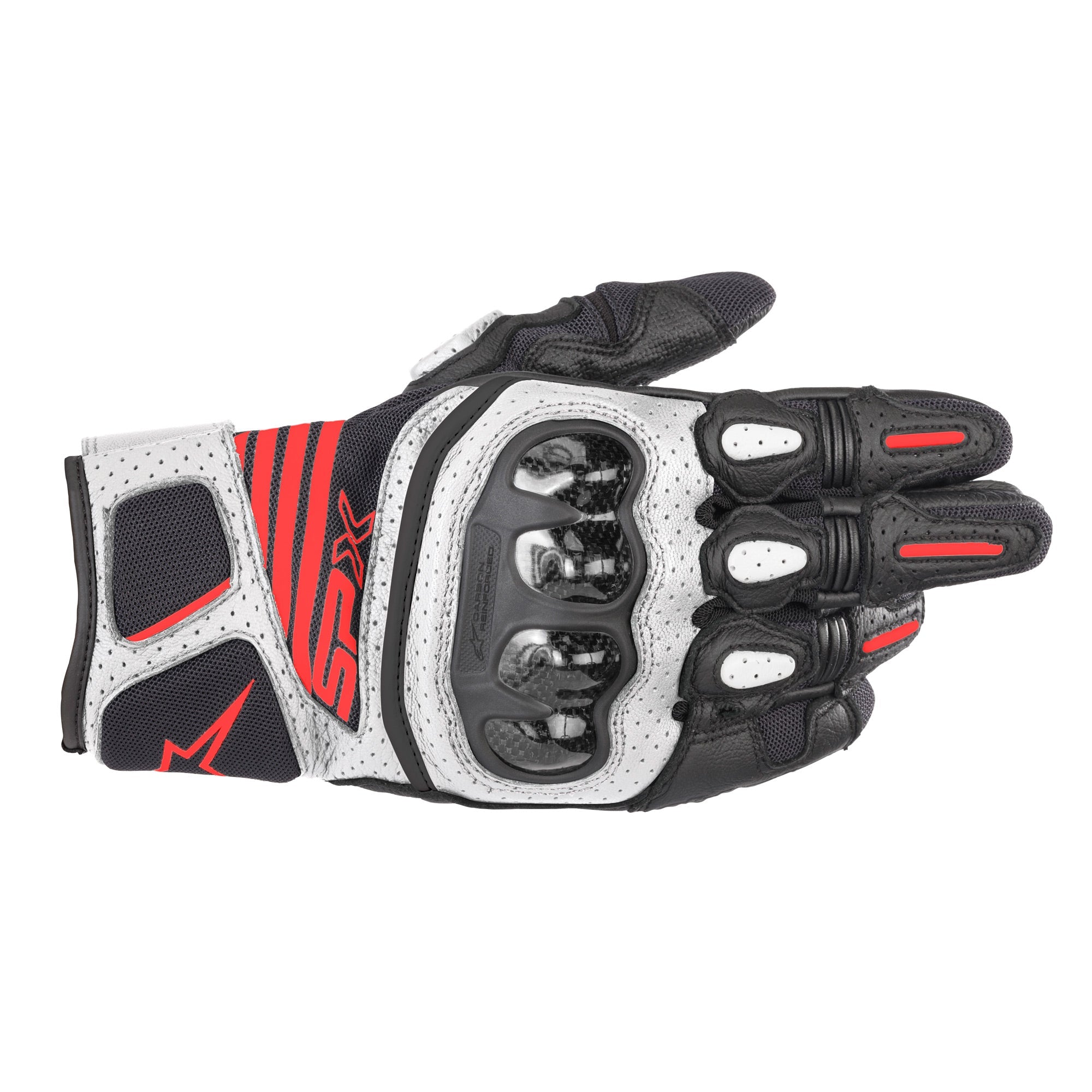 Alpinestars SP-X Air Carbon V2 Glove Black White Red Fluo