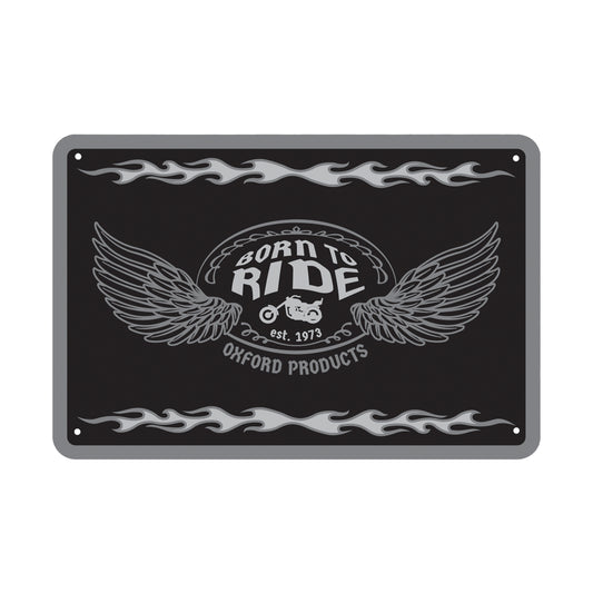 Oxford Garage Metal Sign: BORN TO RIDE