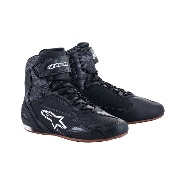 Alpinestars Faster 3 Short Motorcycle Boots - Black / Dark / Grey / Gum