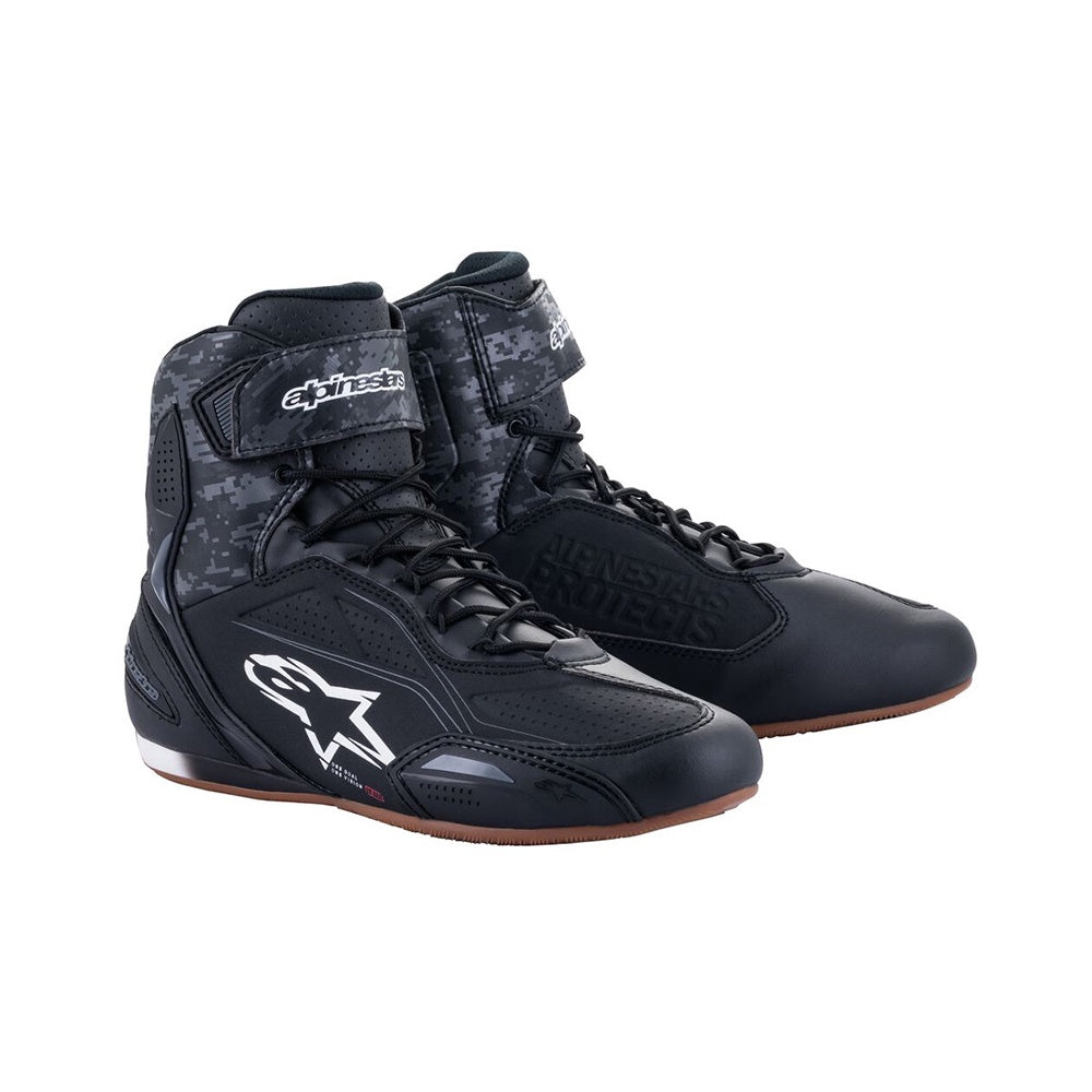 Alpinestars Faster 3 Short Motorcycle Boots - Black / Dark Grey / Gum