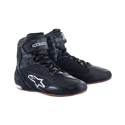 Alpinestars Faster 3 Short Motorcycle Boots - Black / Dark Grey / Gum