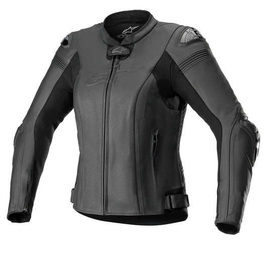 Alpinestars Stella Missile V2 Leather Jacket - Black / Black