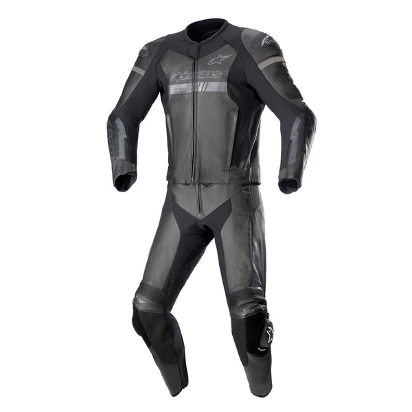 GP Force Chaser Leather 2 Pc Suit - Black / Black