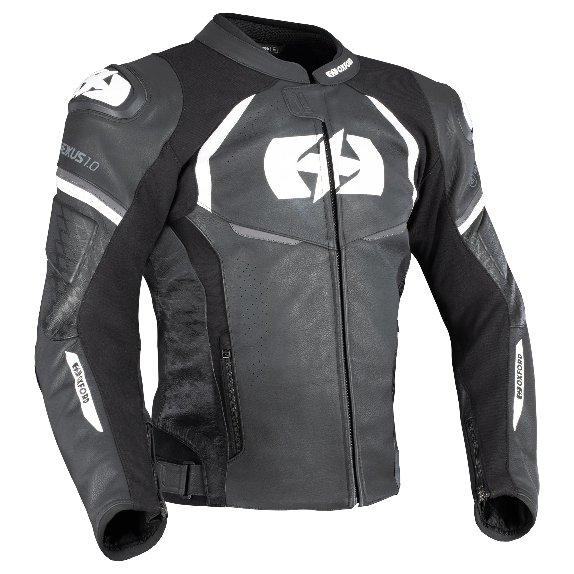 Oxford Nexus 1.0 Leather MS Jkt Blk / Wht