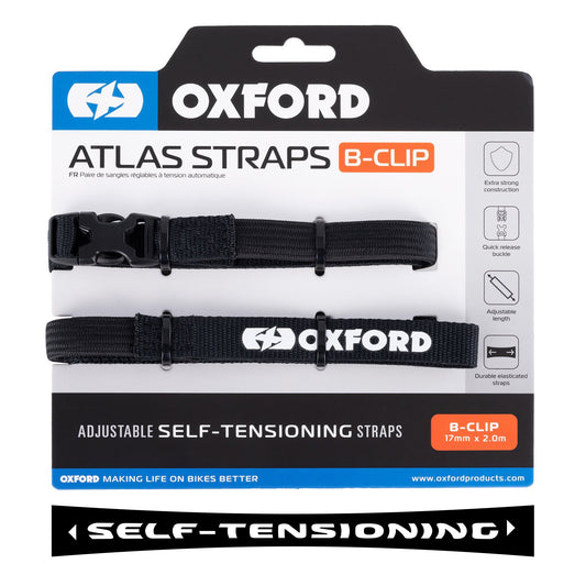Oxford Atlas B-Clip 17mm x 2.0M Black (Pair)
