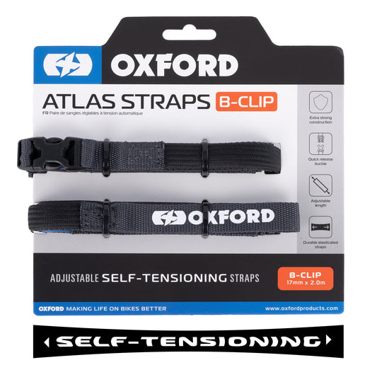 Oxford Atlas B-Clip 17mm x 2.0M Asphalt (Pair)