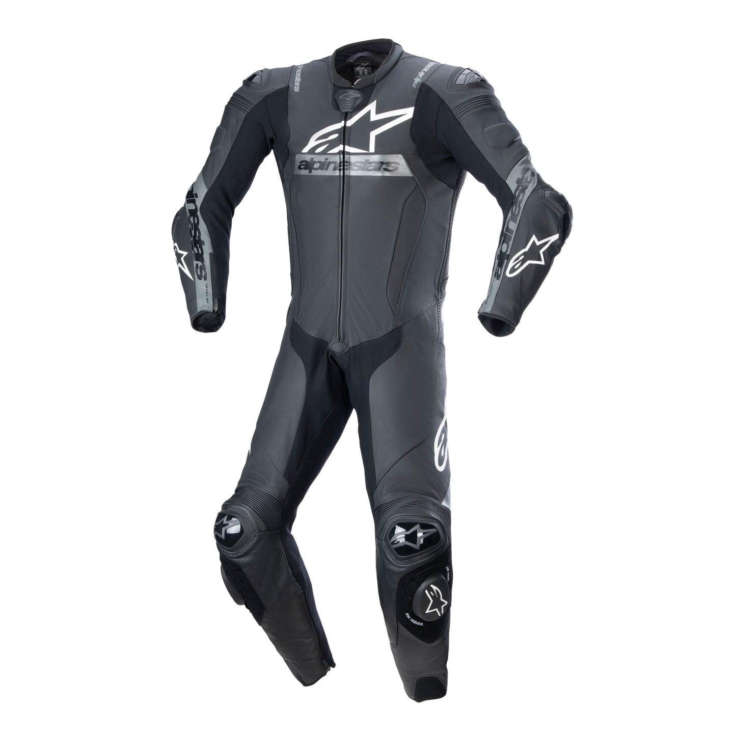 Alpinestars Missile V2 Ward 1 Piece Leather Suit - Black / Metallic Grey