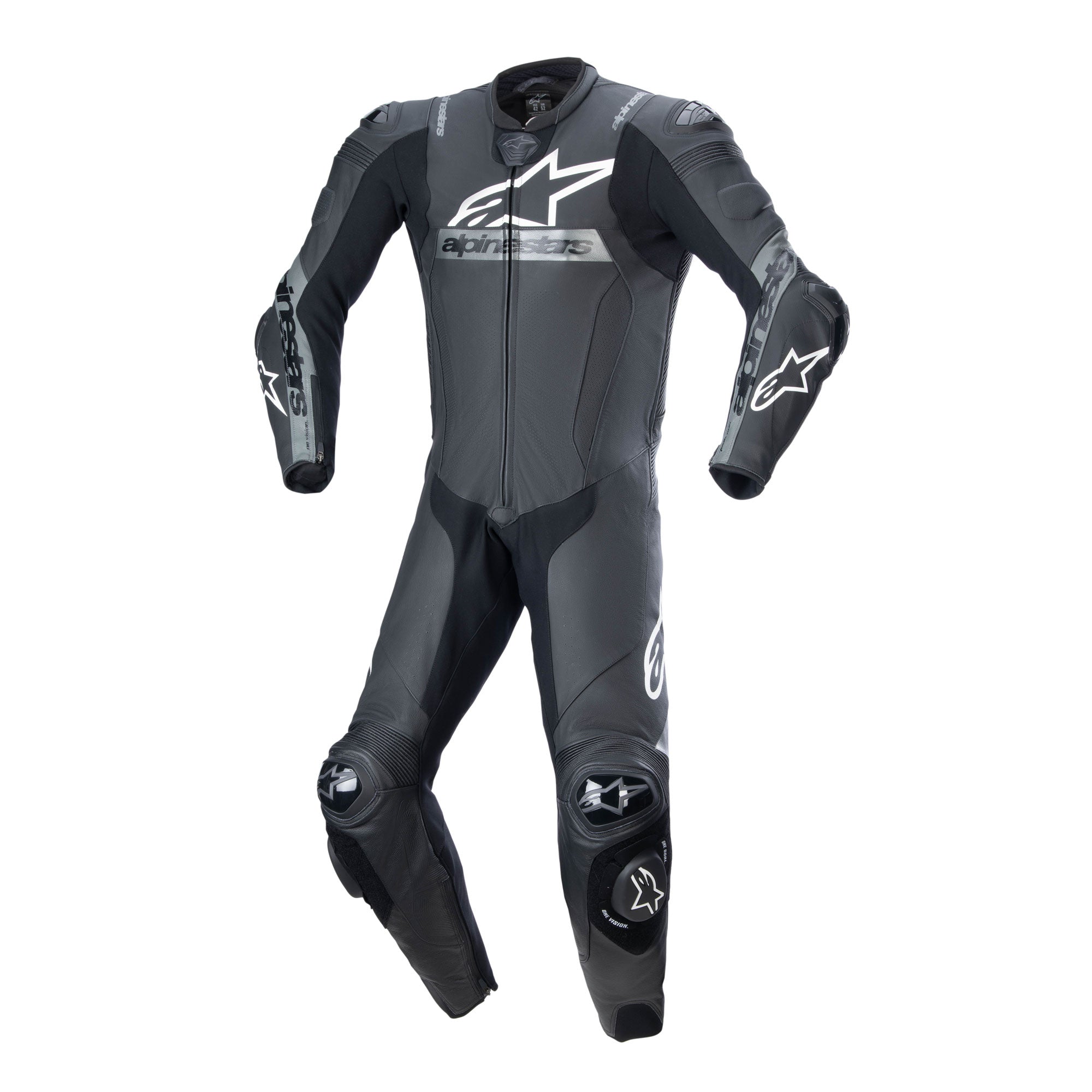Alpinestars Missile V2 Ward 1 Piece Leather Suit - Black / Metallic Grey