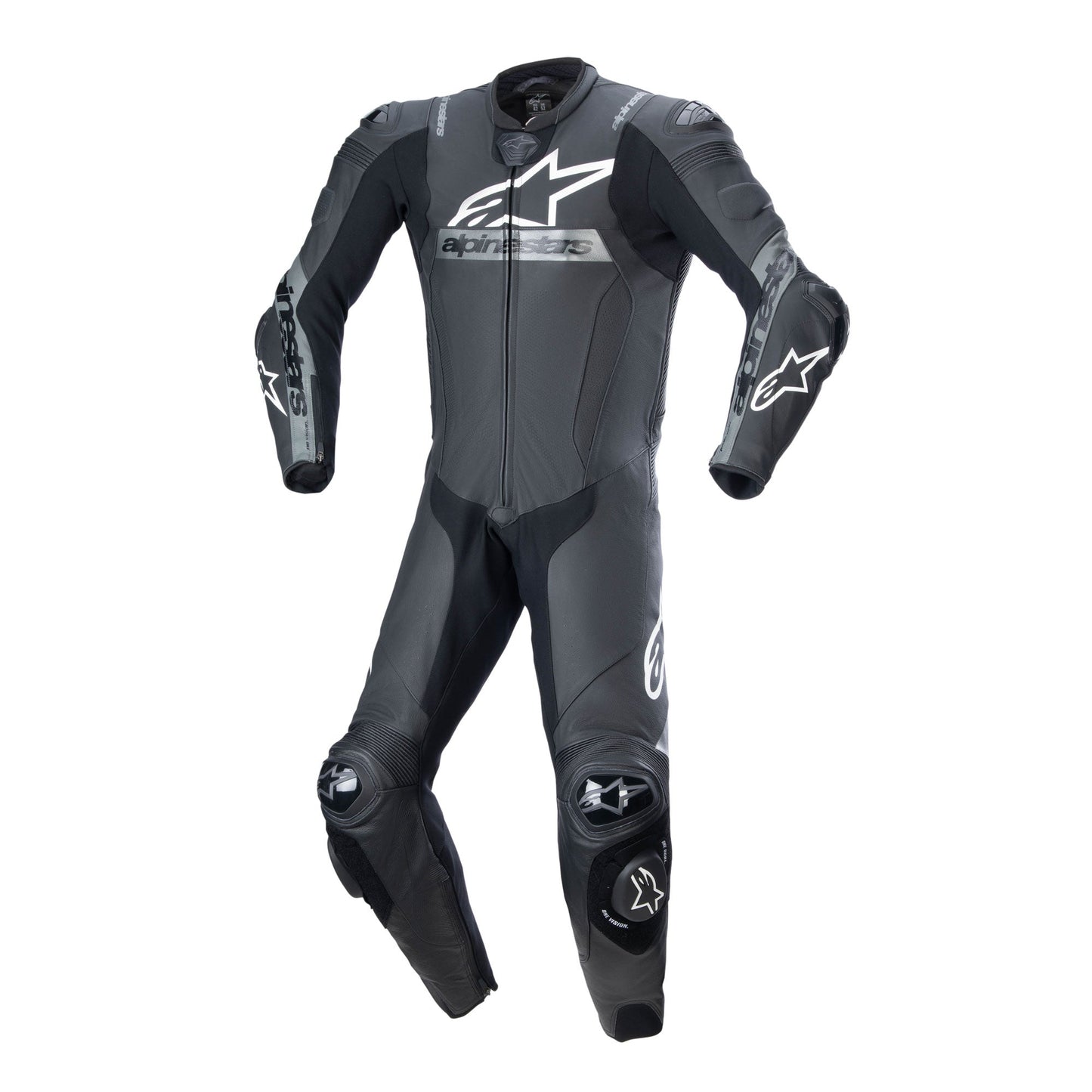 Alpinestars Missile V2 Ward 1 Piece Leather Suit - Black / Metallic Grey