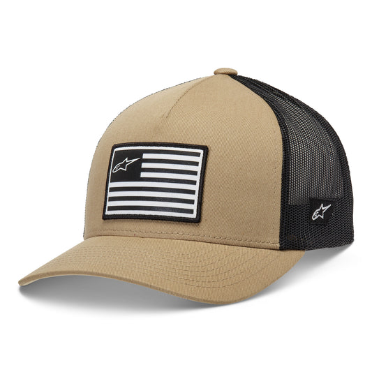 Flag Snapback Hat Sand Black