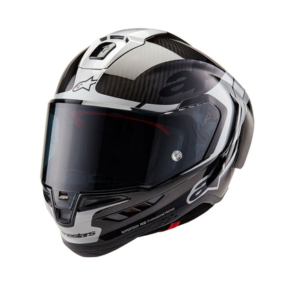 Alpinestars Supertech R10 Element ECE 2206 FIM Helmet - Black Carbon / Silver / Black Gloss