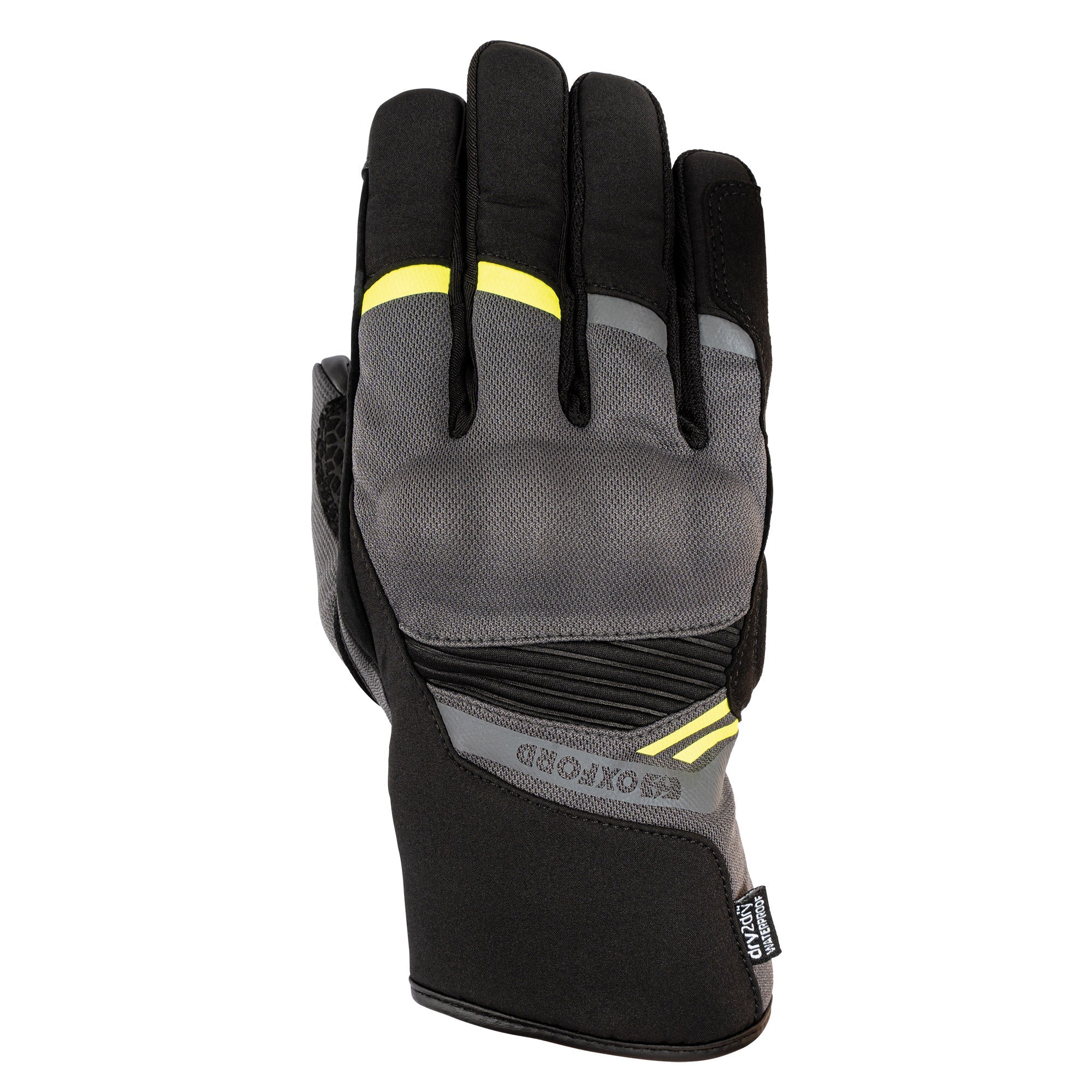 Oxford Dakar 1.0 D2D Mens Gloves - Charcoal / Yellow