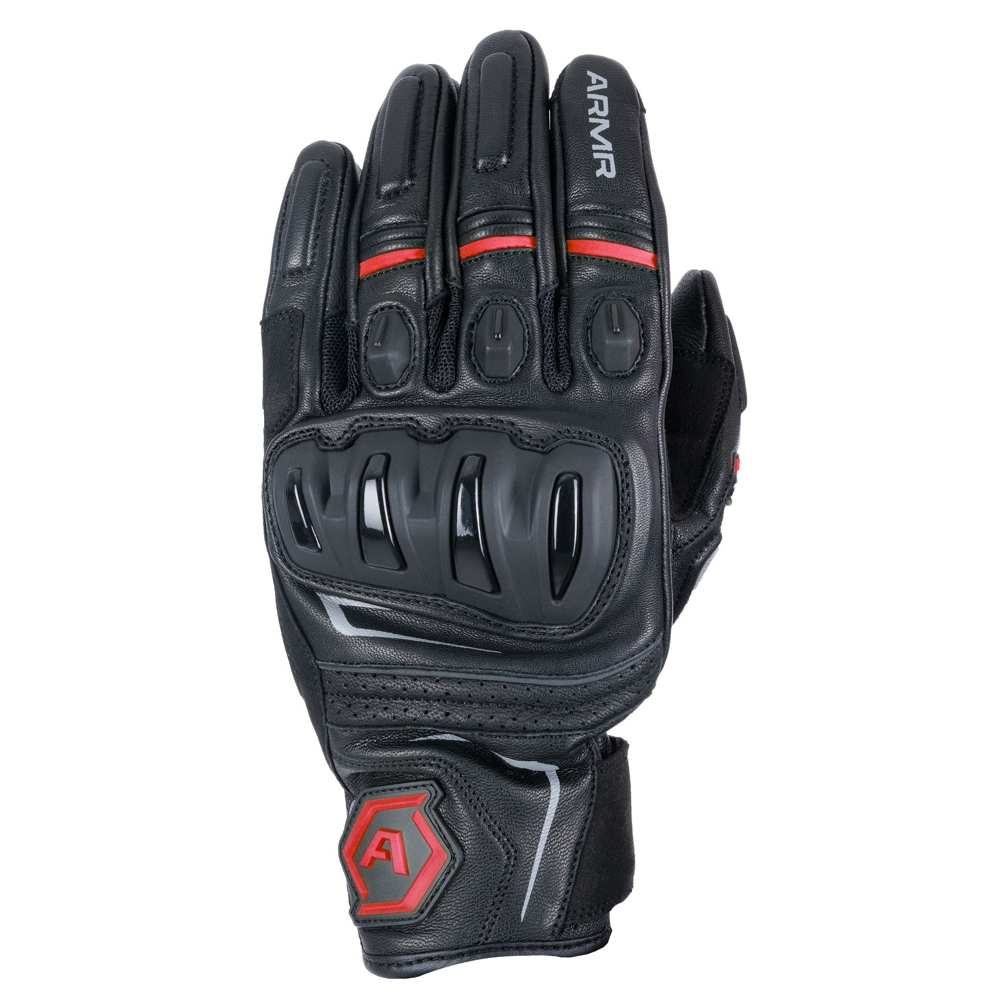 ARMR Raiden 3.0 Mens Leather Gloves - Black / Red