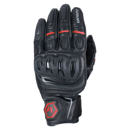 ARMR Raiden 3.0 Mens Leather Gloves - Black / Red