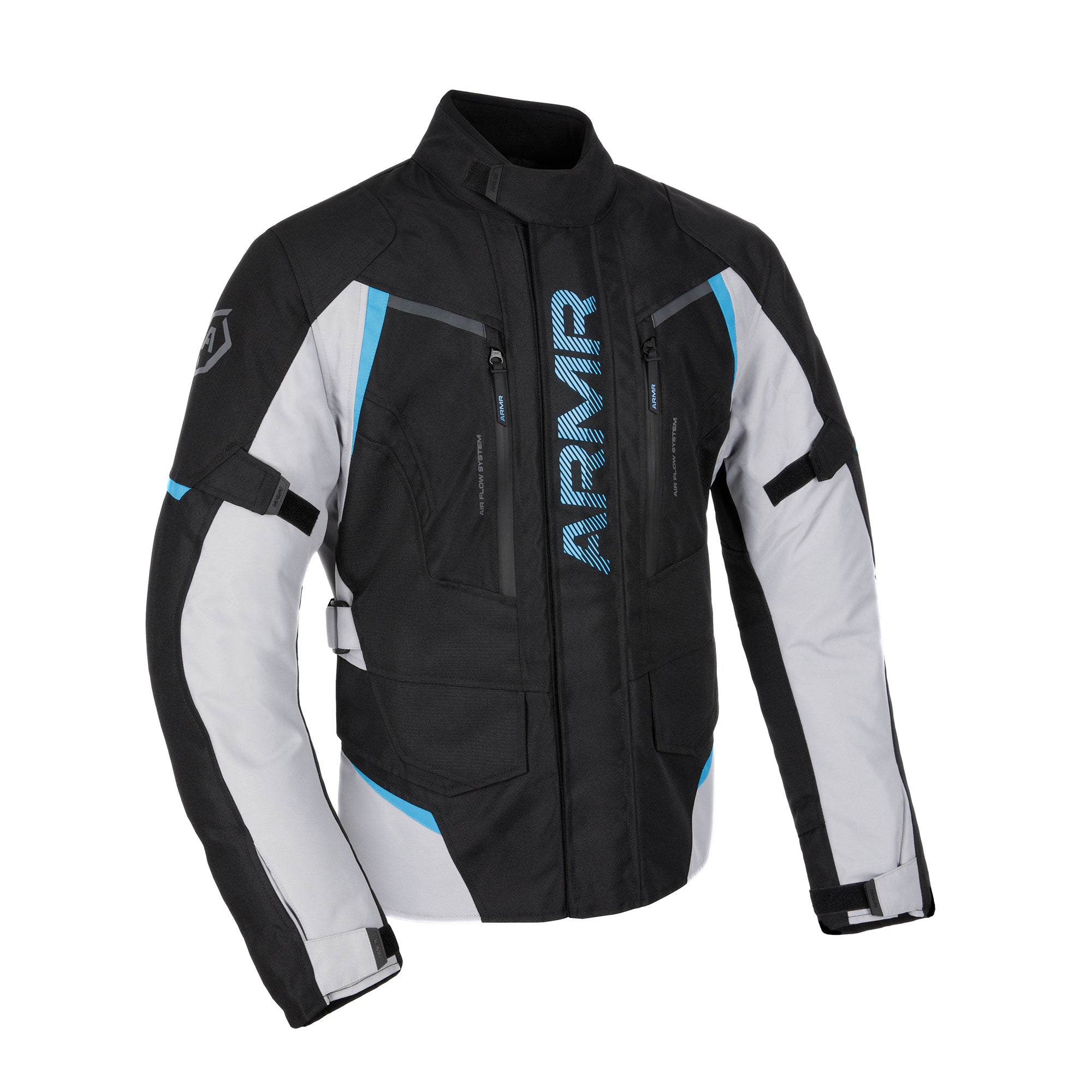 ARMR Kiso 4.0 Waterproof Mens Jacket - Black / Light Grey / Blue