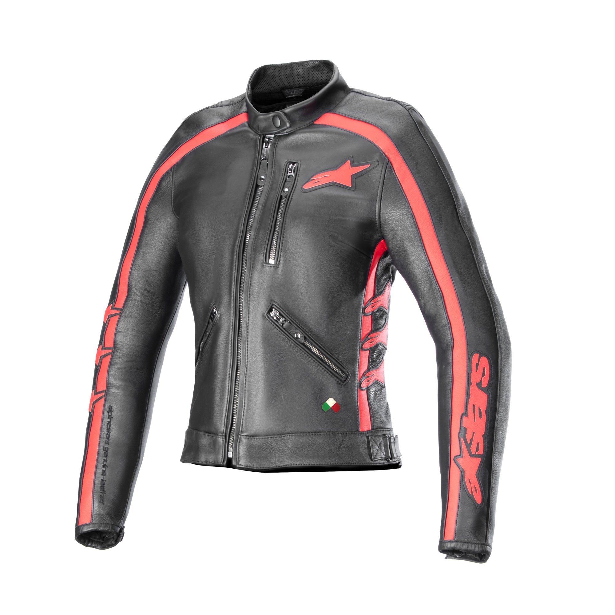 Alpinestars Stella Dyno Leather JKT Blk Haute Red
