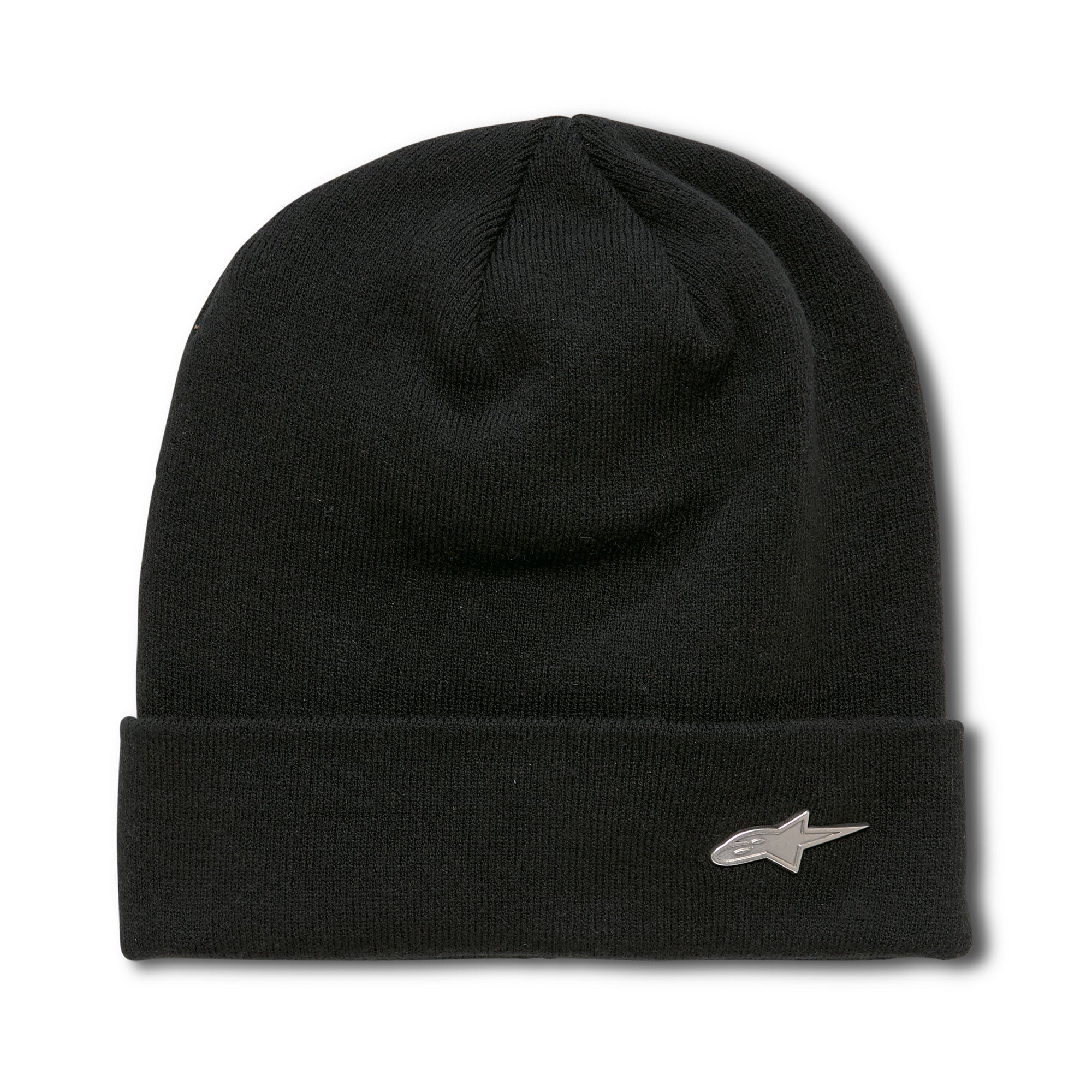 Metal Logo Cuff Beanie Black