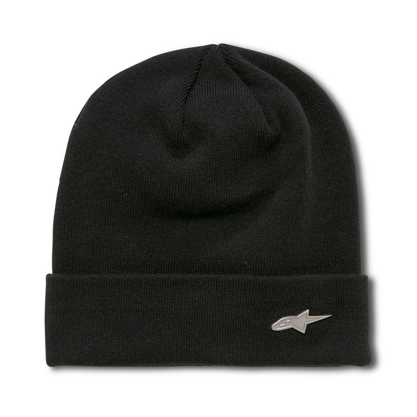 Metal Logo Cuff Beanie Black