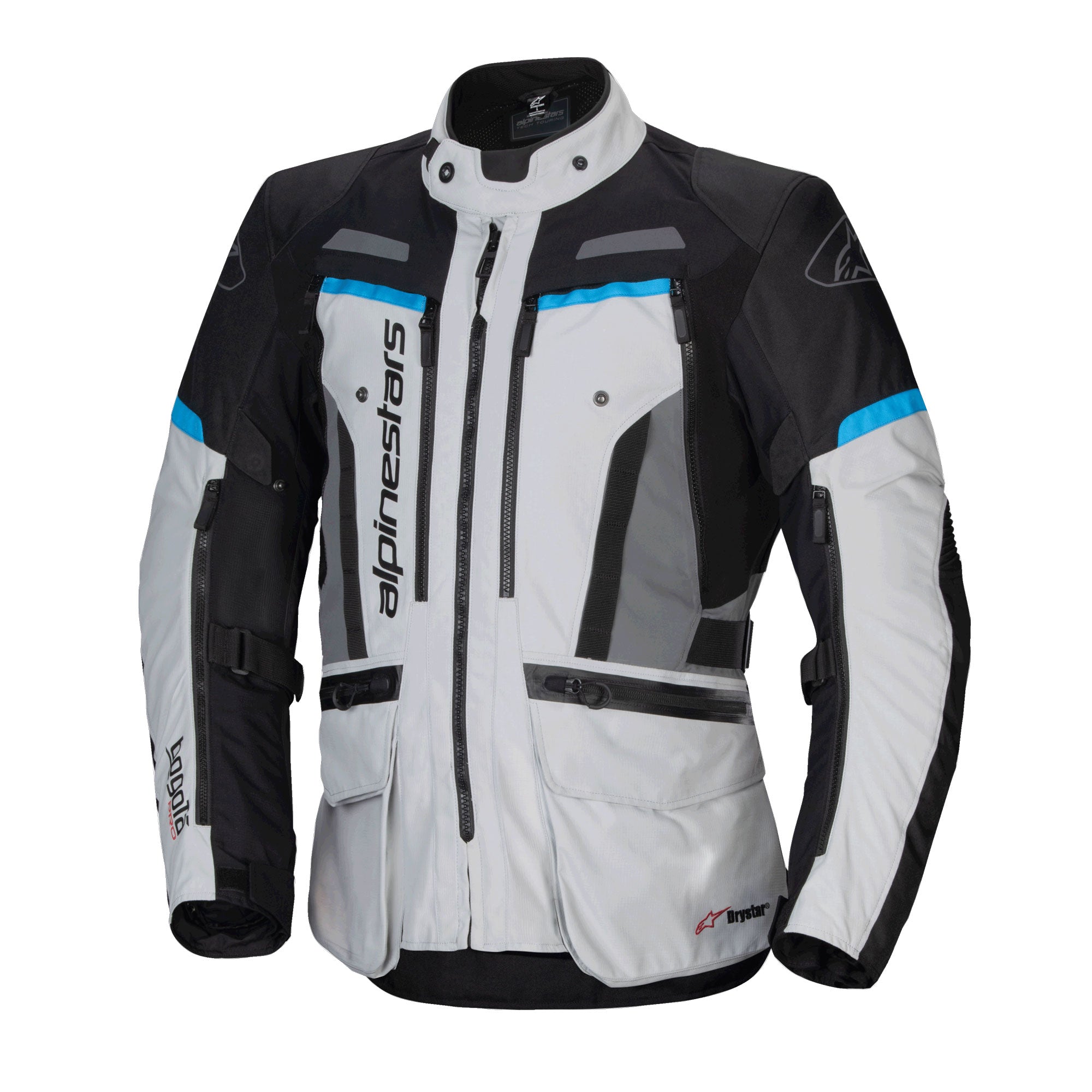 Alpinestars Bogota Pro Drystar Waterproof Jacket - Ice Grey / Black / Cyan
