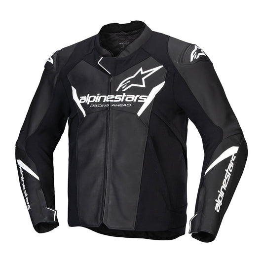 Alpinestars Faster V3 Leather Jacket - Black / White