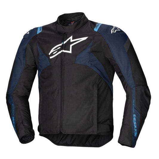 Alpinestars T-Jaws V4 Waterproof Textile Jacket - Black / Dark Blue / Blithe Blue