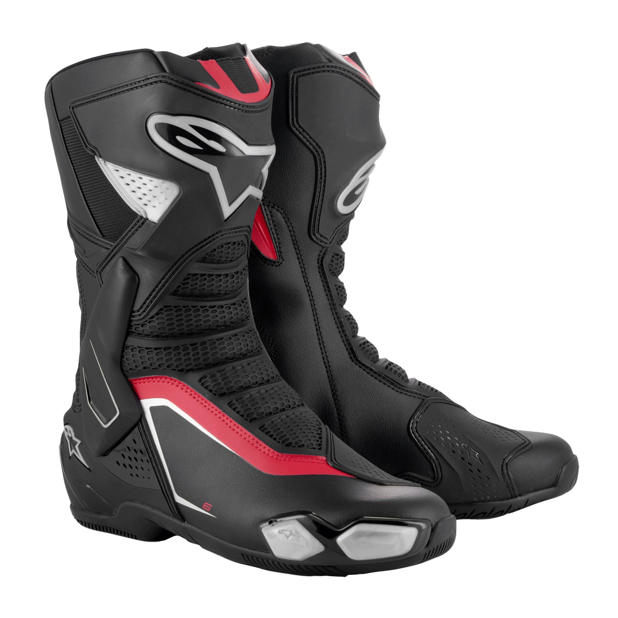 Alpinestars SMX-6 V3 Leather Boots - Black / Silver / Red