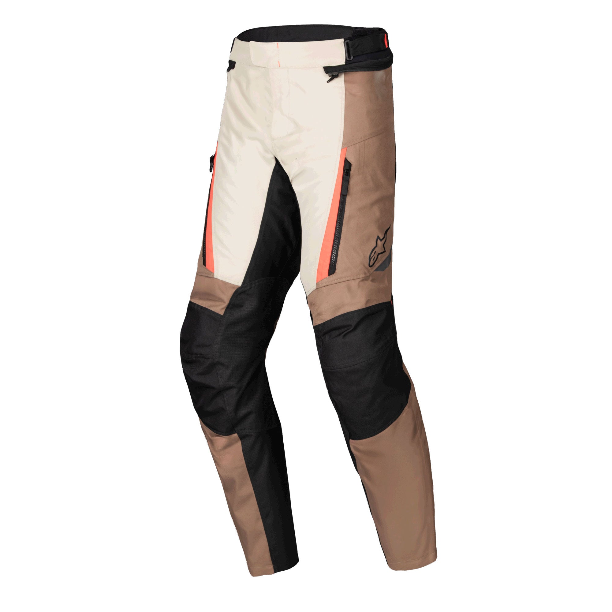 Alpinestars ST-1 Waterproof Pants - Dark Khaki / Sand / Black / Red Fluo