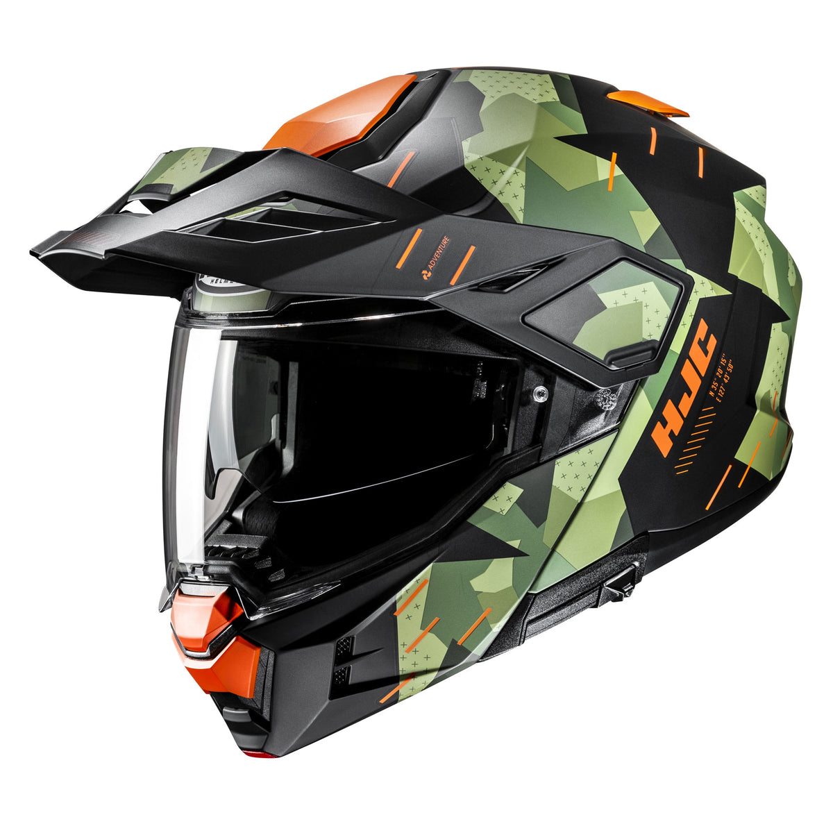 HJC I80 Roki Flip Front Adventure Helmet - Orange / Green