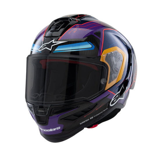 Alpinestars Supertech R10 Martinator R01 Helmet - Blue / Purple / Red Gloss