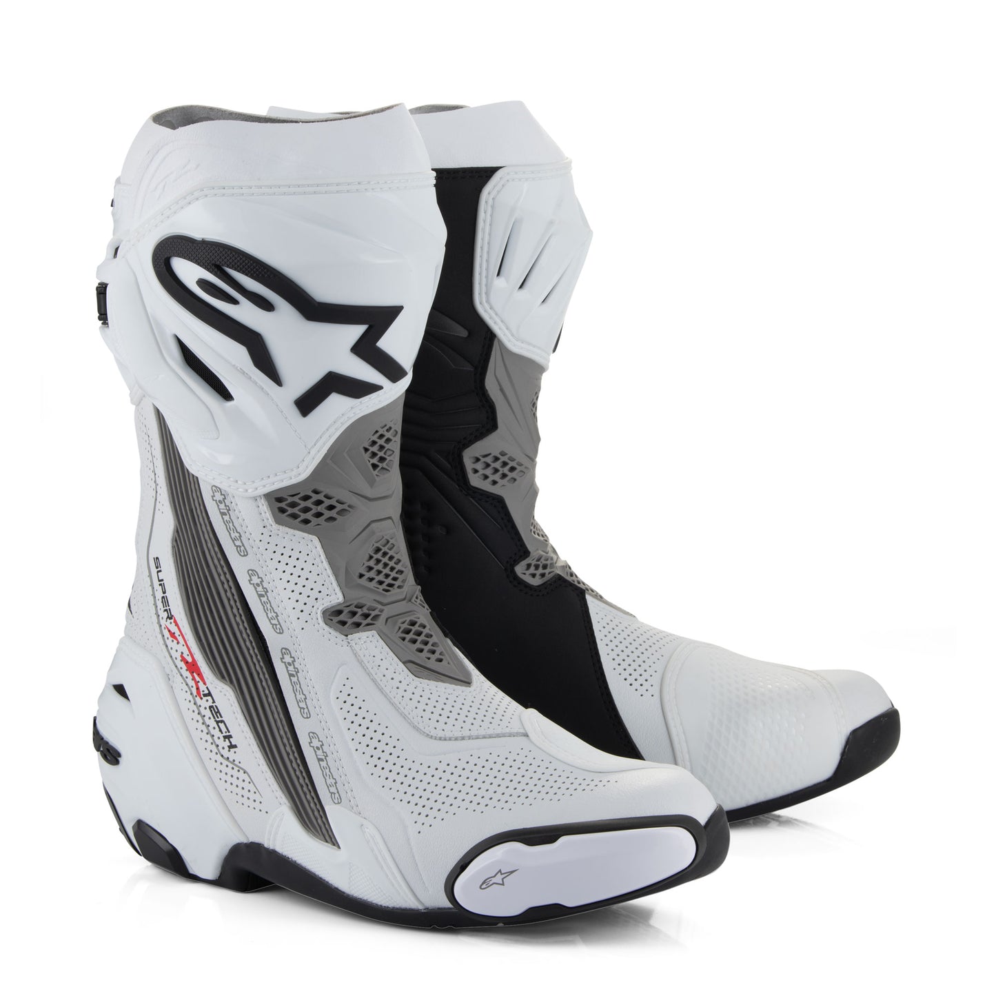 Alpinestars Supertech R Vented Sports Boots - White / Mid Grey / Black